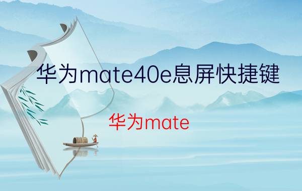 华为mate40e息屏快捷键 华为mate 40 e怎么设置永不休眠？